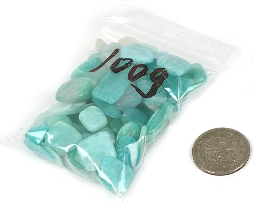 Miniatura 3 de Justinstones Grandes chips pulidos de amazonita brasileña triturados adornos curativos de cristal de piedra rodada, 3.53 onzas