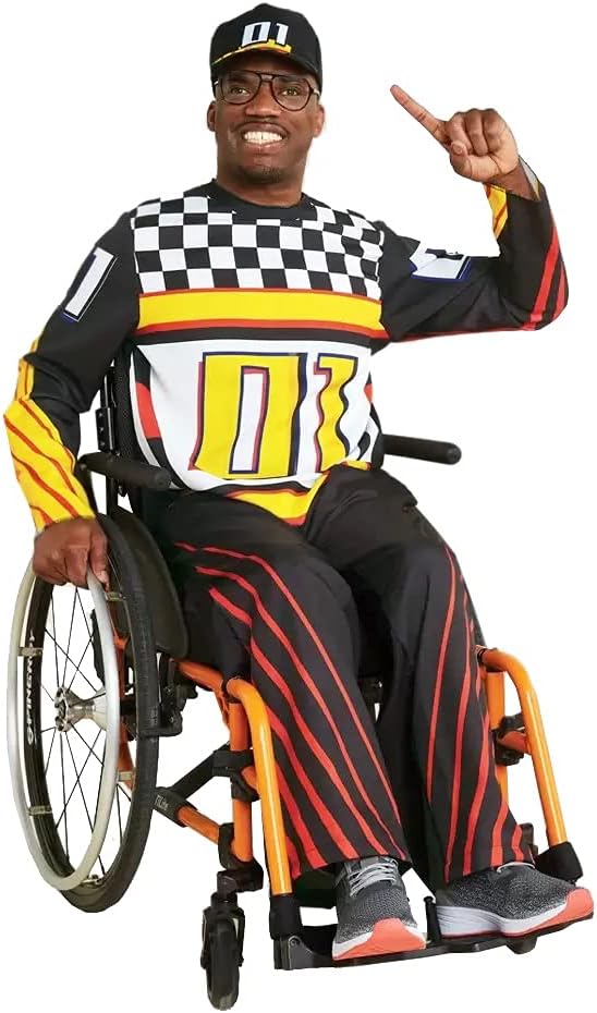 Hyde and Eek! Adult Wheelchair Adaptive Race Car Halloween Costume Jumpsuit with Hat