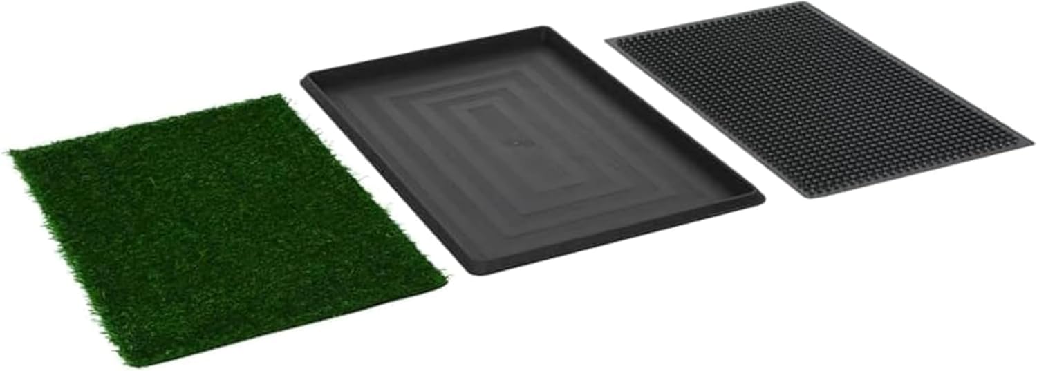 ペット用トイレ トレイ＆人工芝付き グリーン トイレマット 犬用トイレトレー 室内 犬用トイレ 尿パッドを取り替える 水洗浄可能 2