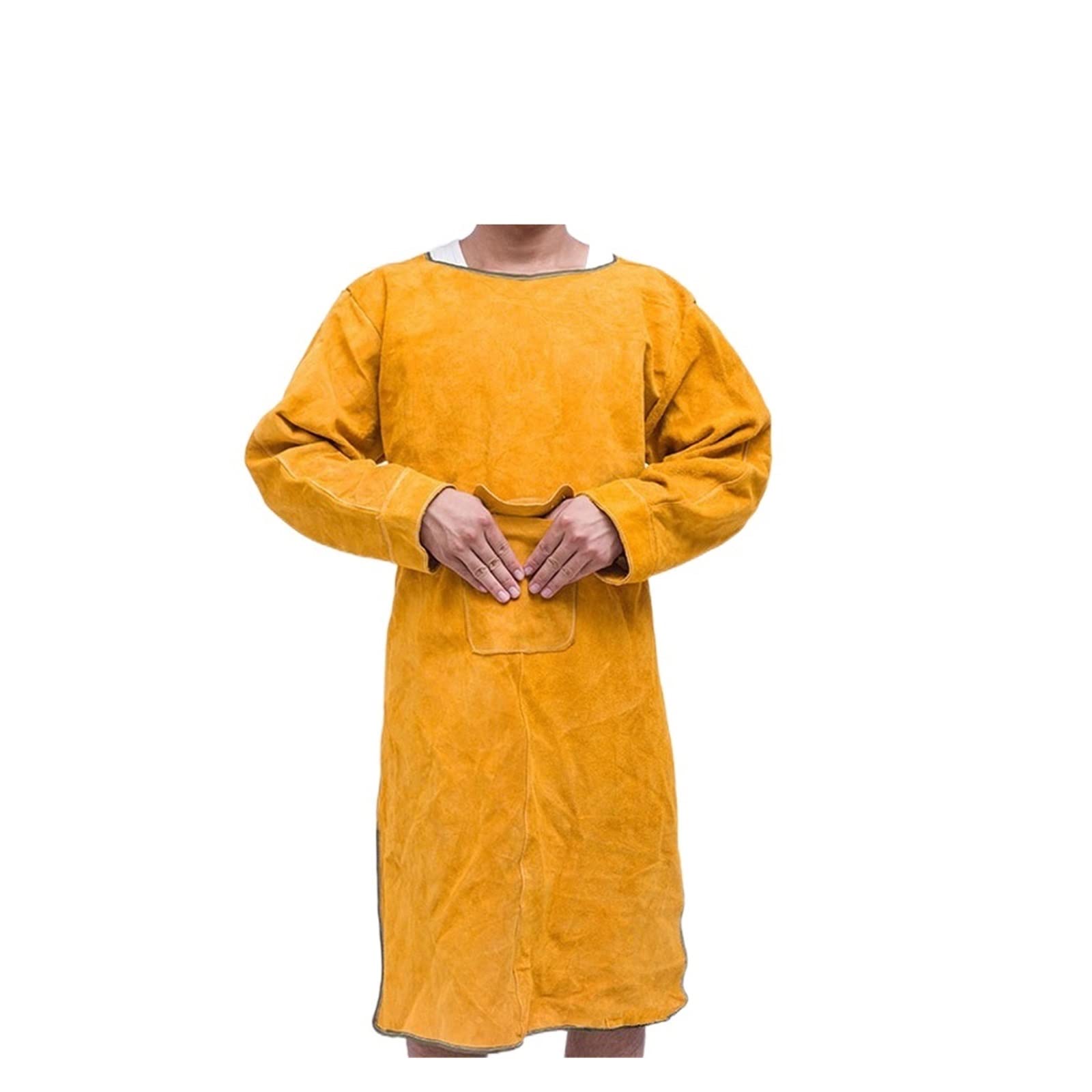 Llamada de soldadura de cuero de bajo cuello Flame/calor/abrasión herrero de soldadura con herramienta de bolsillos