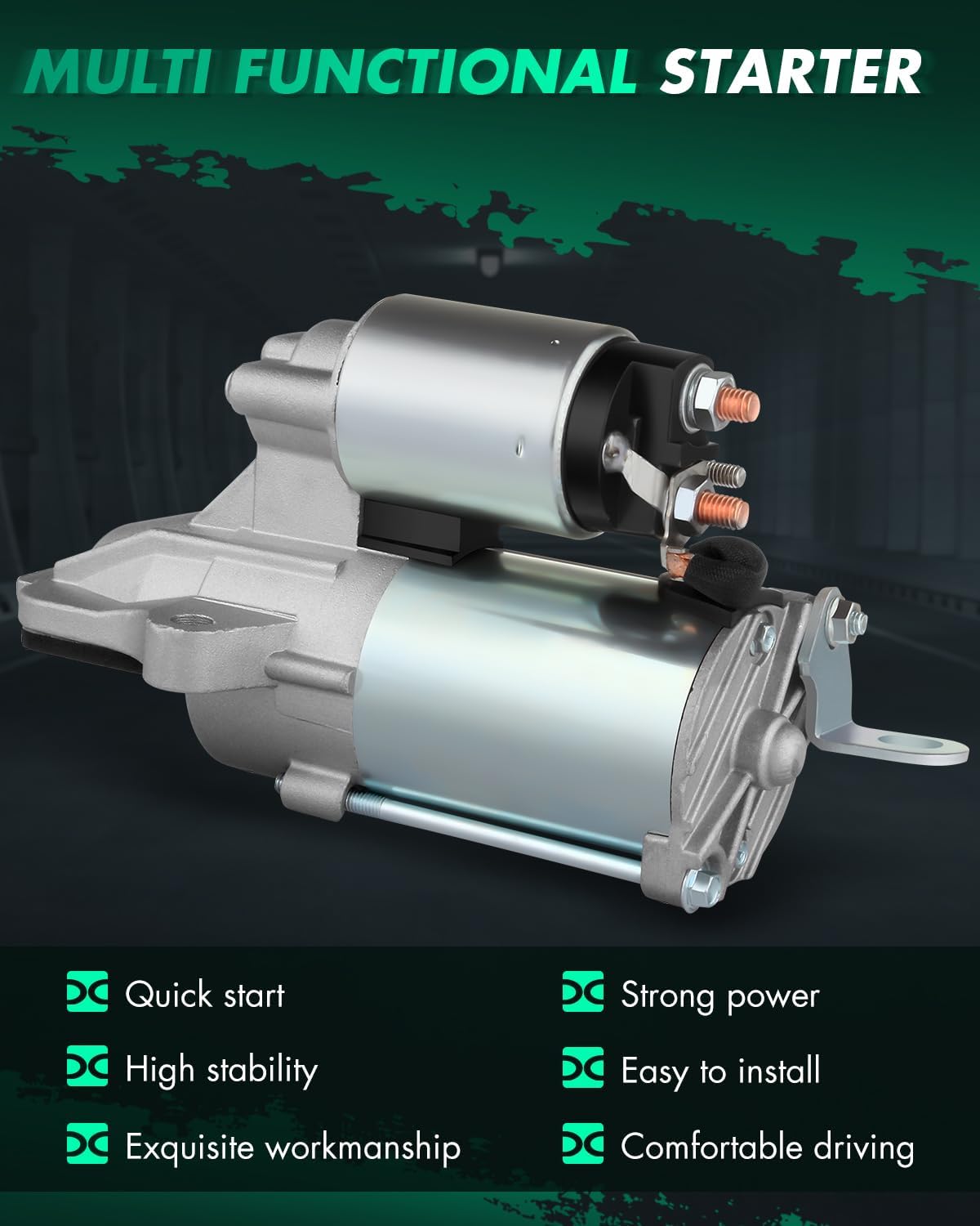 Starters SCITOO Motor Starter New Compatible for Escape 2005-2008 2.3L 2009-2010 2.5L Focus 2003-2007 2.3L 2005-2010 Transit Connect 2010-2012 for Mazda Tribute 2005-2006 2008 2.3L 09-10 2.5L 6674N