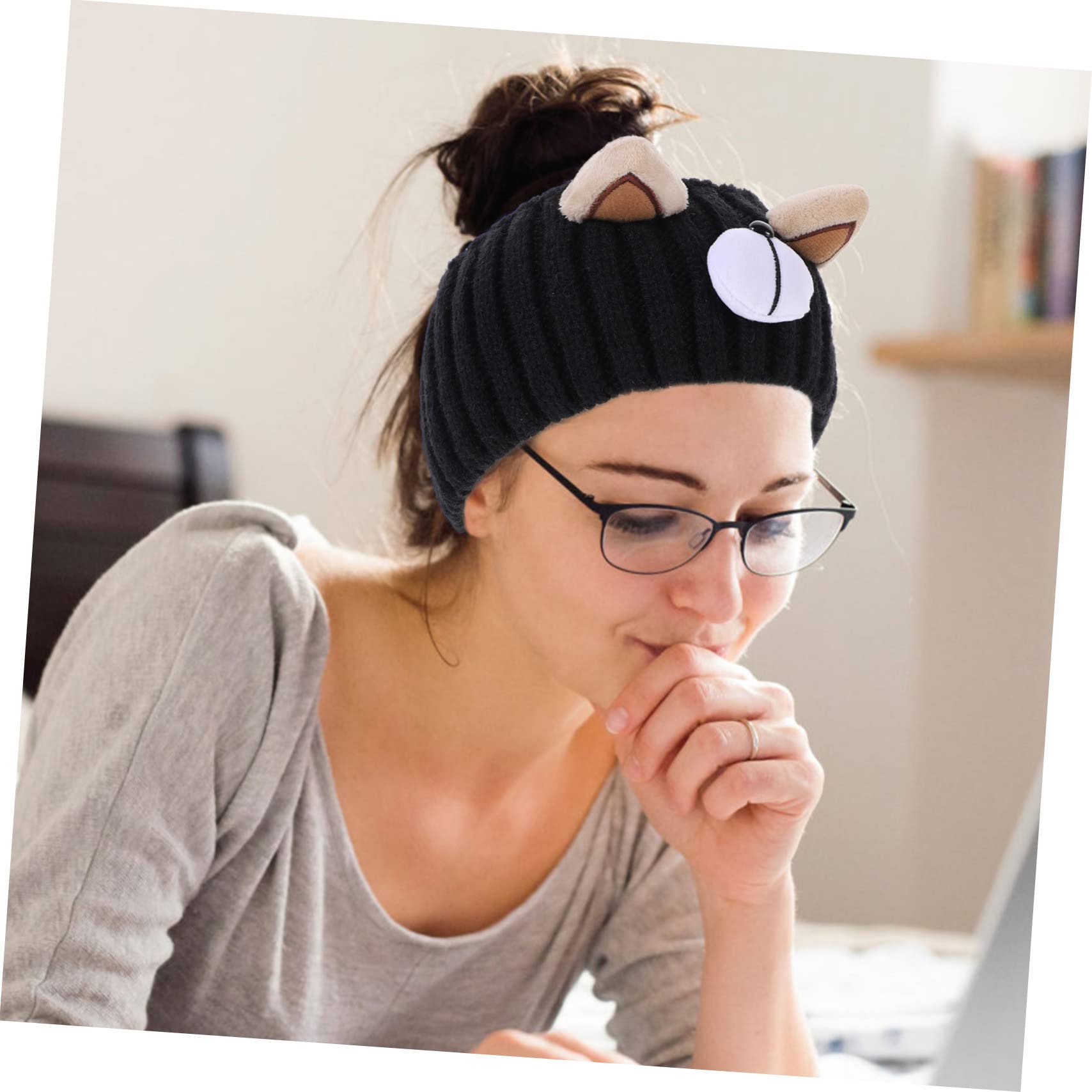 DOITOOL Diadema Tejida De 5 Uds Con Borde Ancho Chaqueta Miss Con Gorro Tejido Para Mantener El Calor