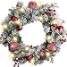 Produktbild VALERY MADELYN Weihnachtskranz 45cm mit 20 LED Beleuchtet batteriebetrieben Türkranz Adventskranz aus PVC mit Timer Funktion Weihnahctskugeln Weihnachtsdeko Kranz für Tür Grün Rot MEHRWEG Verpackung