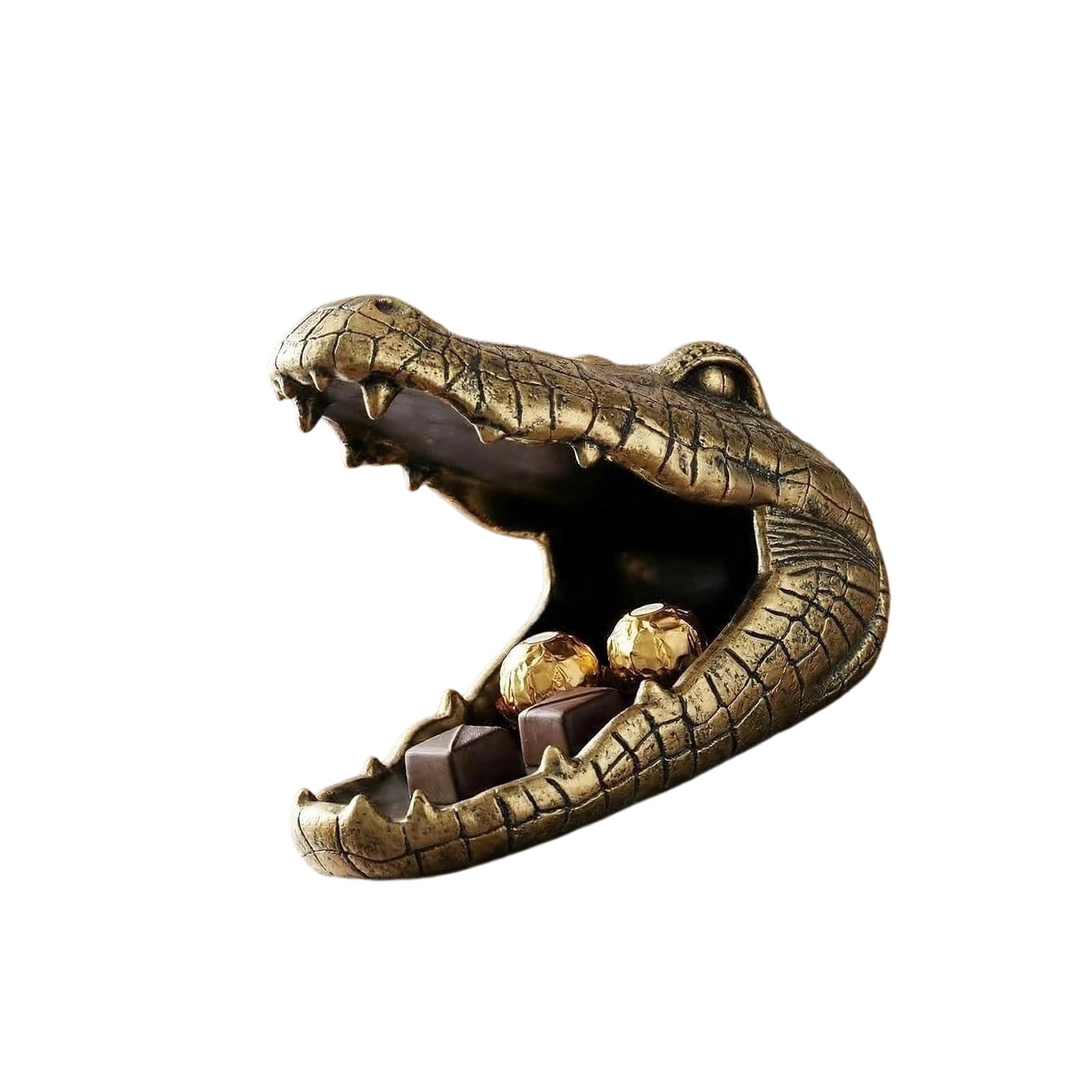 our fave Alligators Statue Bowl, Fun Large Mouth Animal Sculpture Candy Dishes for Entryway Decorative Bowl, Trinket Container Storage Box Crocodilian Figurine Holder