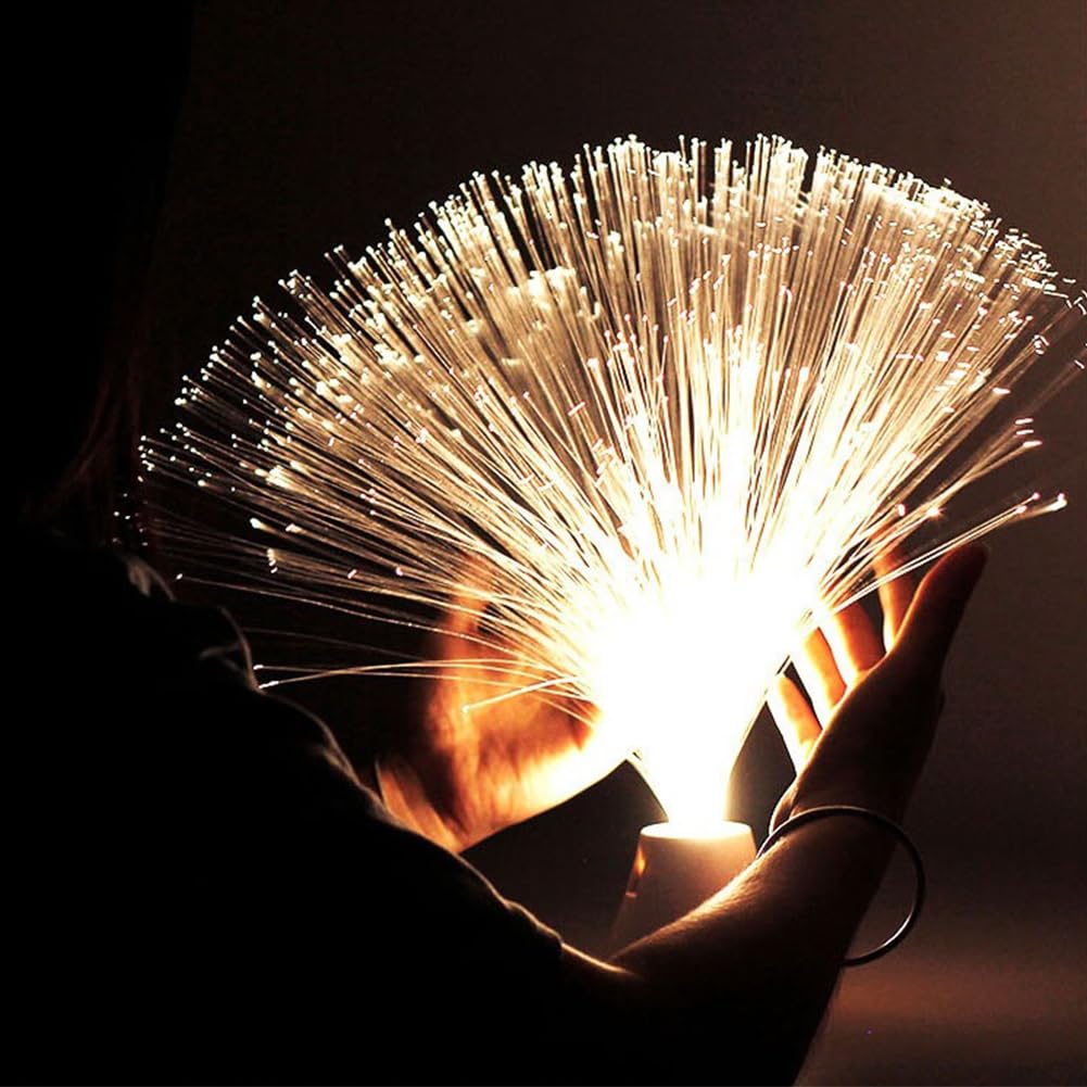 Lámpara de Fibra óptica, Lámpara de Fibra óptica Cambiante, lámpara LED de Fibras con Cambio de Color, Salón, Baño, Bar, Decoración para Fiestas Navideñas, 1 PCS