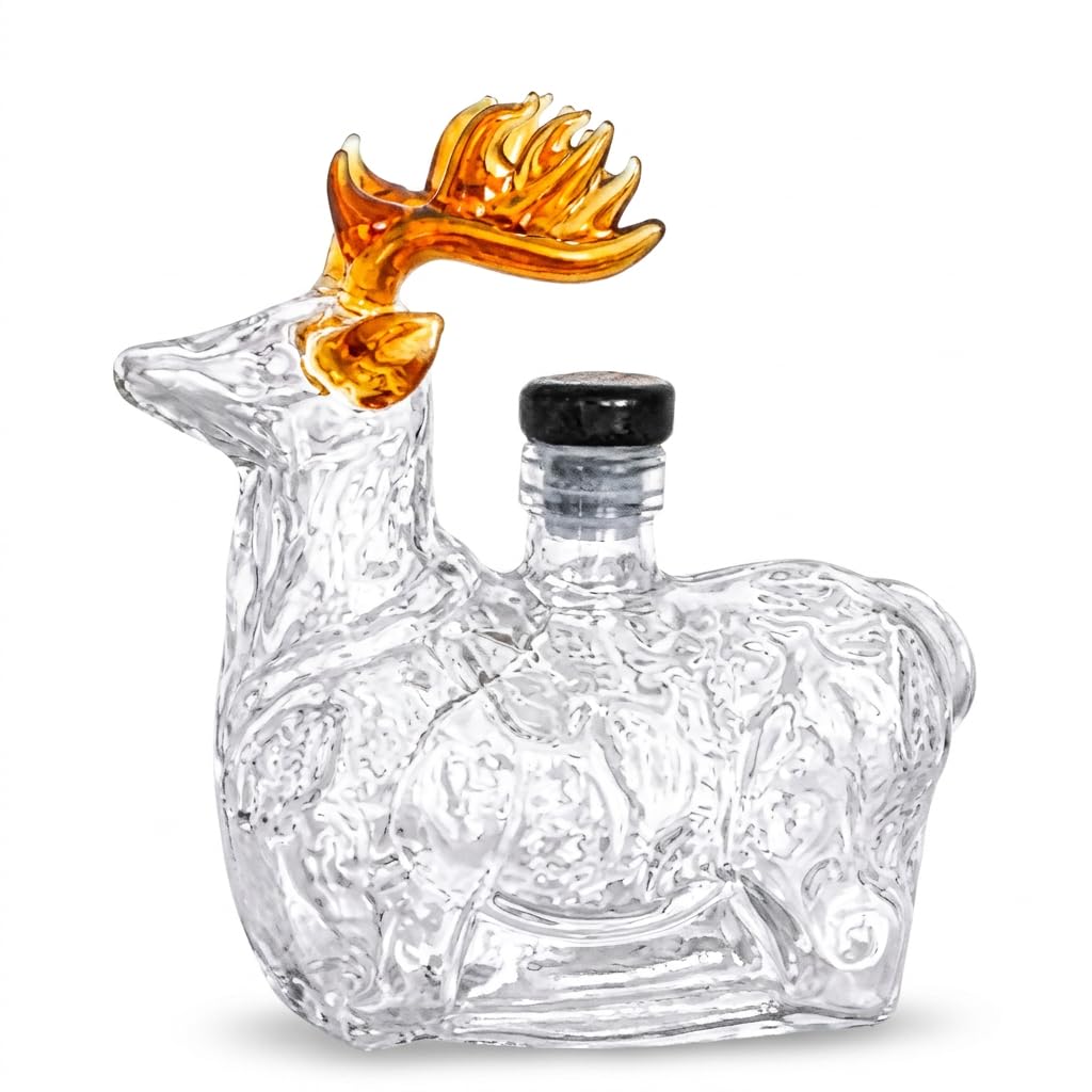 Deer Shaped Glass Whiskey Decanter – Exquisite Deer Sculpture Bottle, Stylish Home Bar Ornament, Unique Gift for Dad Husband Whiskey Lover, Display & Collection Piece — image 1
