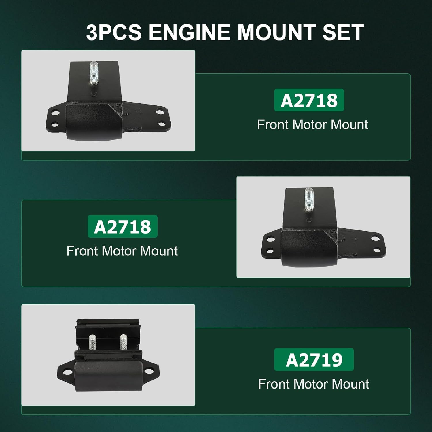 SCITOO Front Engine Motor and Rear Transmission Mount Set for Nissan D21 1986-1994, A2718 A2719