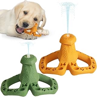 M.C.works Puppy Chew Toys Teething Pacifier, Small Dog Teething Rings Toys for Puppies Within 2 Month, Treat Dispensing Toy Soft Rubber, Newest Design Pack of 2.