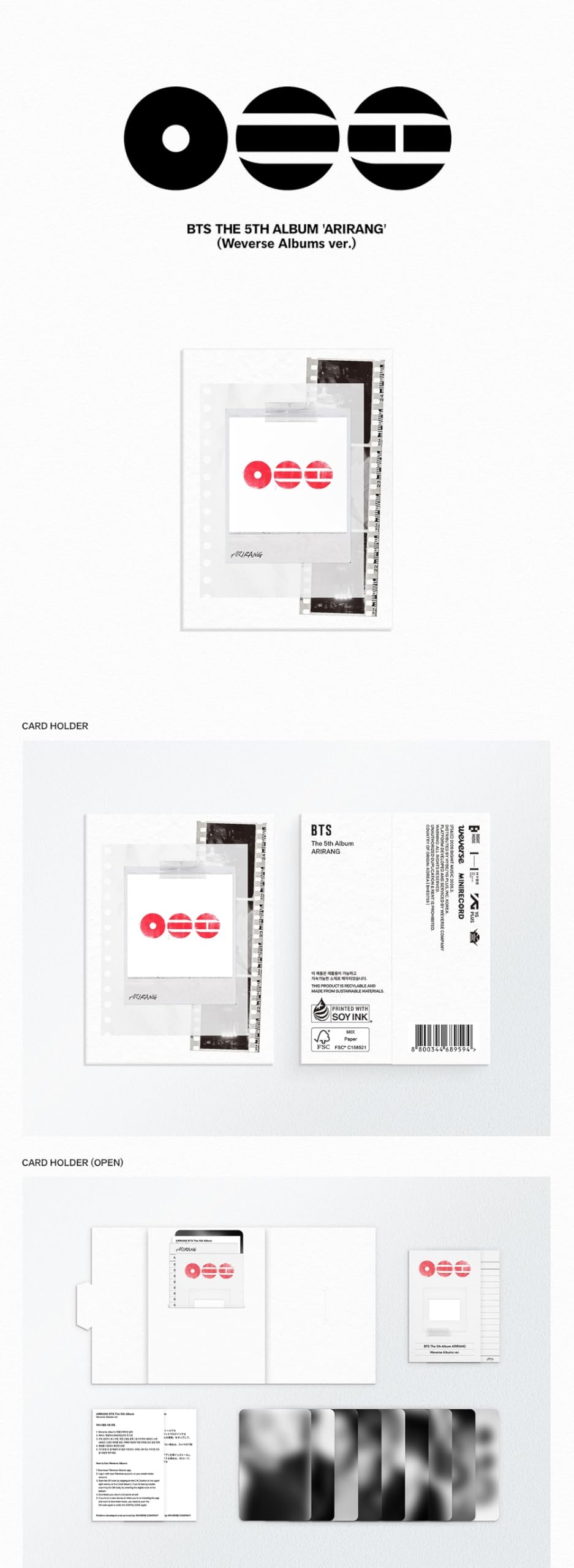 B.T.S ARIRANG [Rooted In Korea + Music + Living Legend + Weverse Albums 4 Ver. Set] The 5th Album — view 8
