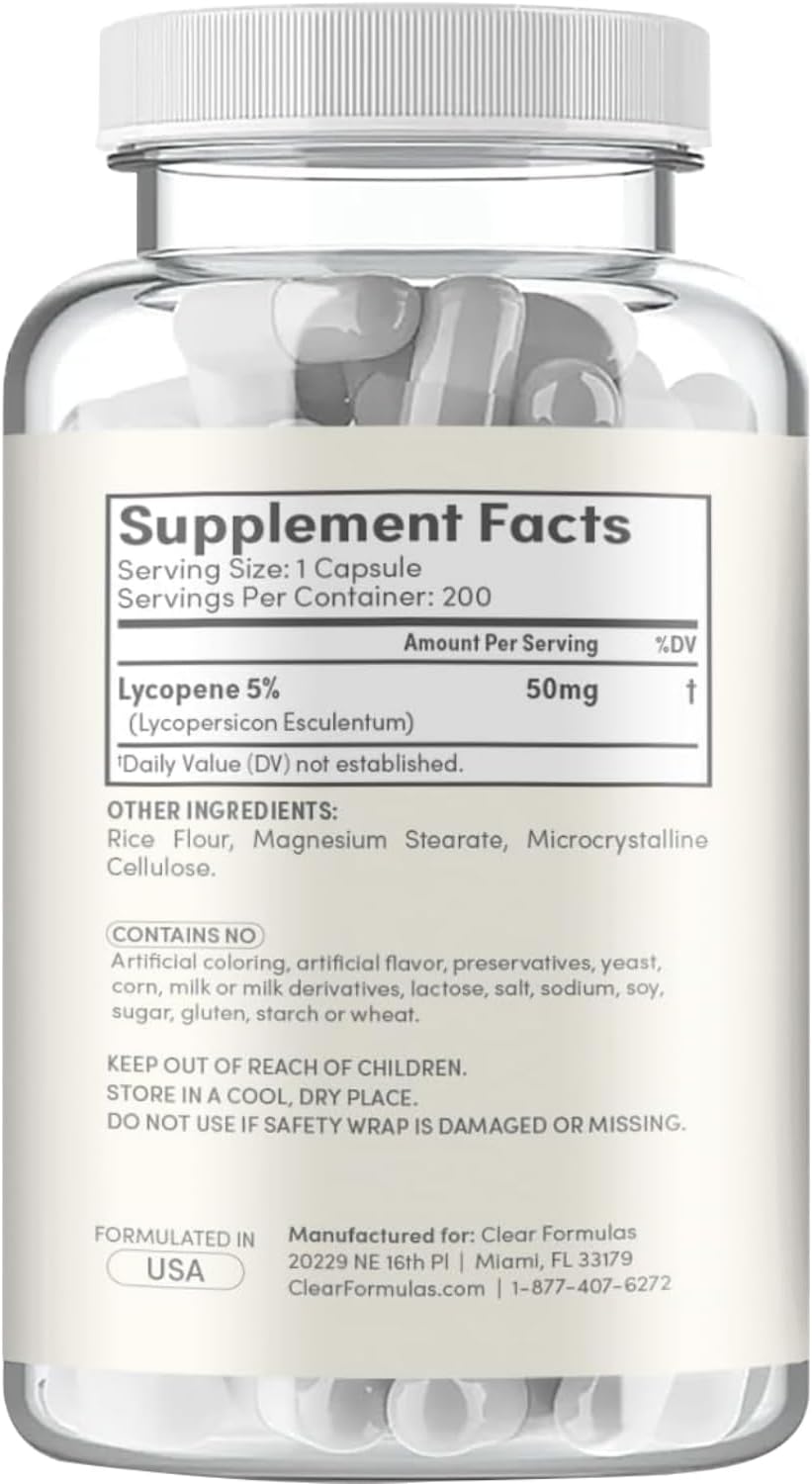 Tomato Based Lycopene Supplement - Extra Strength Lycopene 50mg Non-GMO Super Potent Antioxidant and Carotenoid Heart and Prostate Health Supplement for Men - Made in a cGMP US Lab (Lycopene) - Image 3