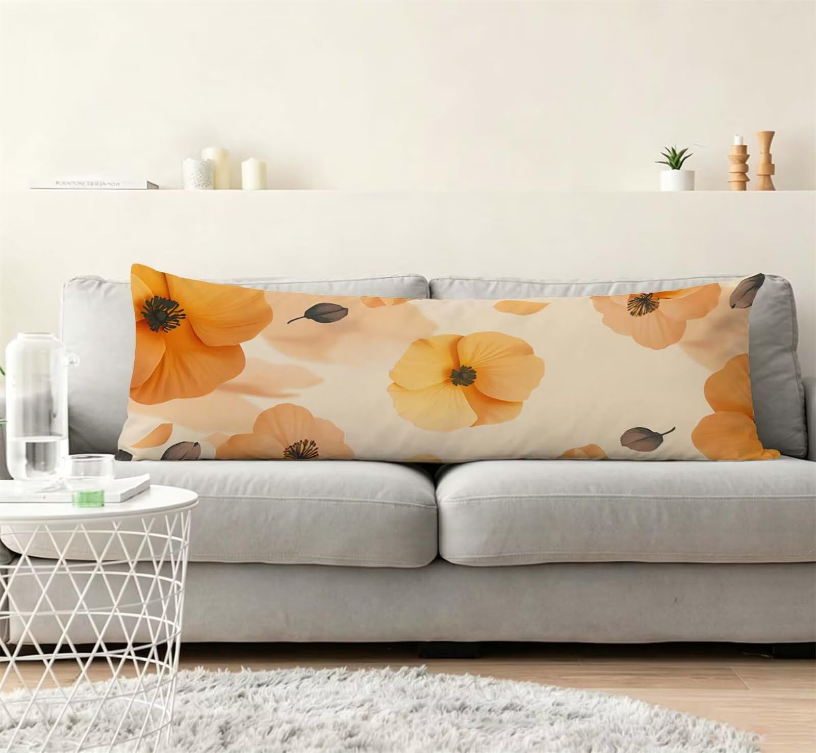 Fodera Cuscino 50 x 150 cm, Arancione-11 Velluto Copricuscini Letto, | con Invisibile Cerniera, Morbida e Traspirante, per biancheria da letto, divano, hotel, chi dorme sul fianco Semplice j-81