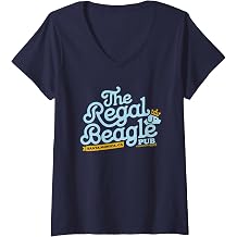 Women's Officially Licensed Regal Beagle Pub Three's Company Logo V-Neck T-Shirt