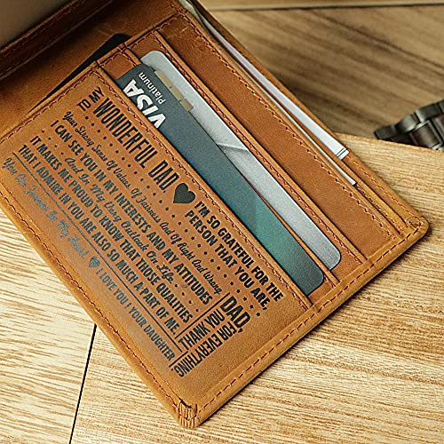 Letoor Dad wallet from daughter Personalized Slim Biflod Leather Wallet for Dad,Gifts for Birthday,Father's Day,Christmas day. - Image 4
