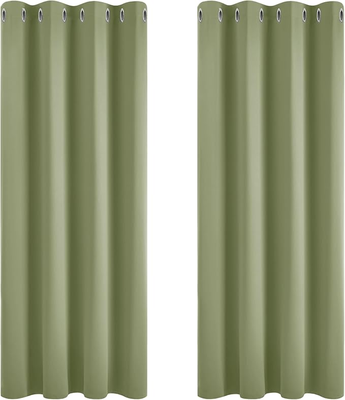 Deconovo Super Thermal Blackout Eyelet Curtains 52 x 63 inches