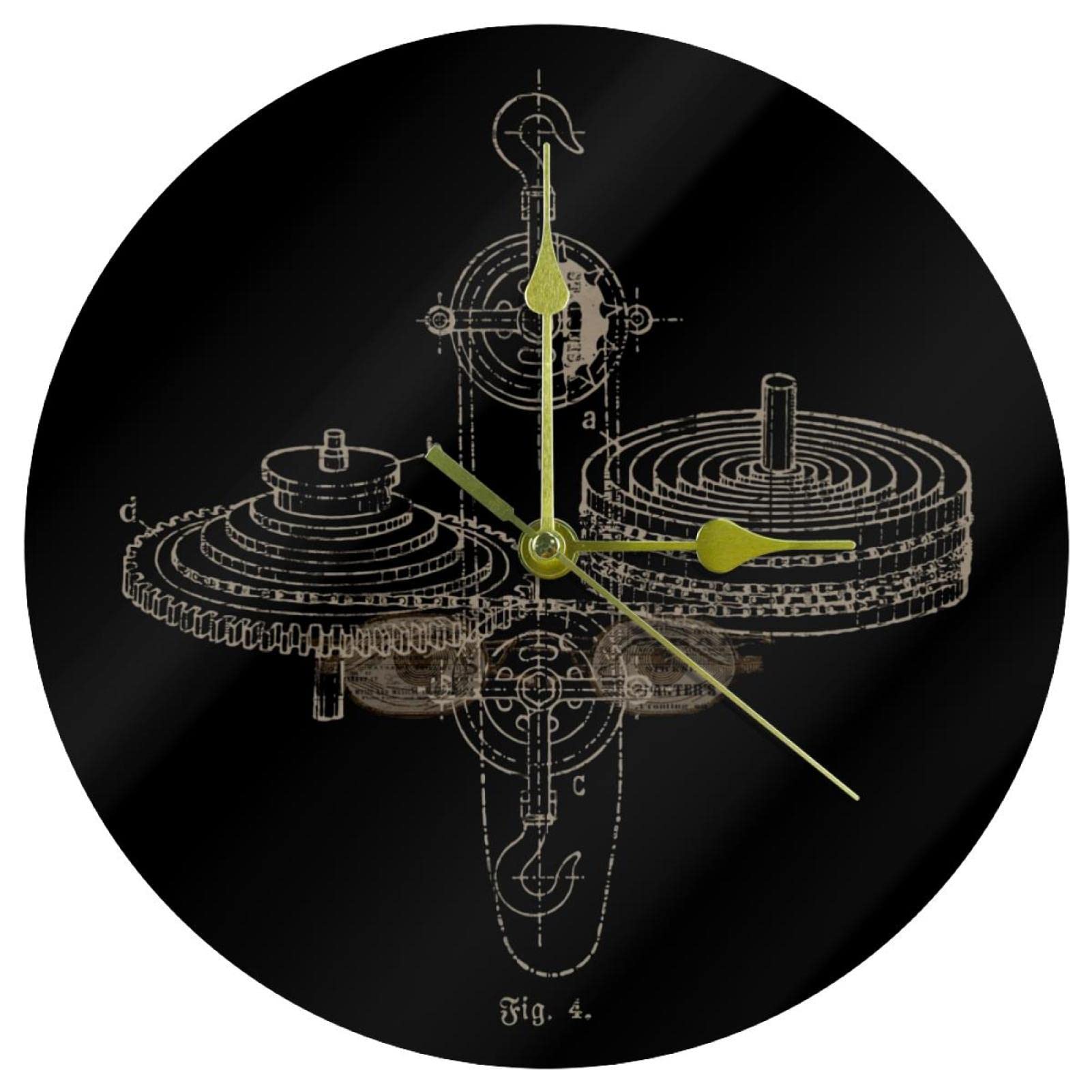 Horloge murale vintage en acrylique ronde de 24 cm silencieuse pour salon