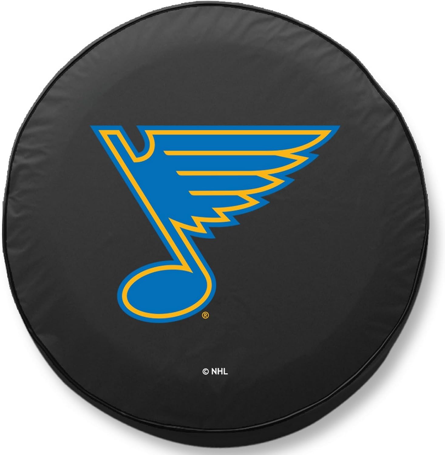 St Louis Blues Tire Cover - Size H2 - (35"x12.5") on Black Vinyl