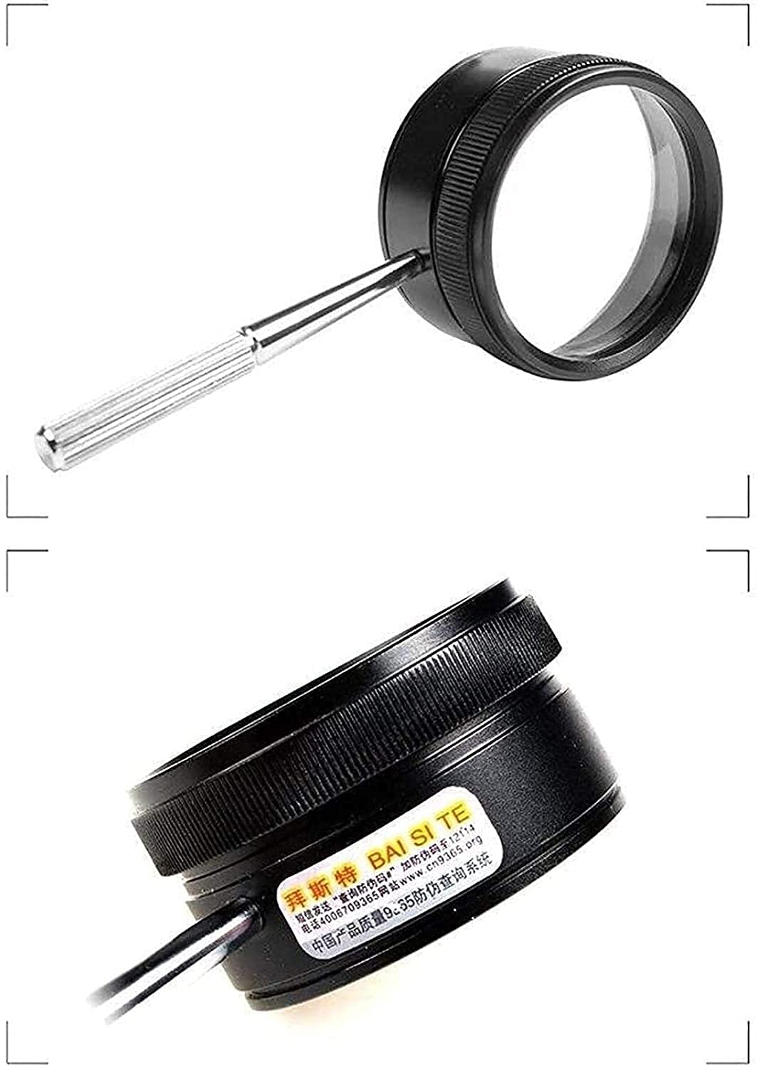 Lupa de Lectura de Doble Lente, Mango antioxidante Negro, Ayuda Visual para Pasatiempos, Lectura, Lupa, Manualidades y Relojes. Lupa de Lectura de Mano.