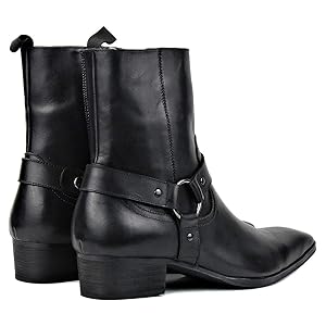 靴 NOS Sanders Black dress boots OSSTONE Dress Boots Chelsea Designer Boots for Men slip-on