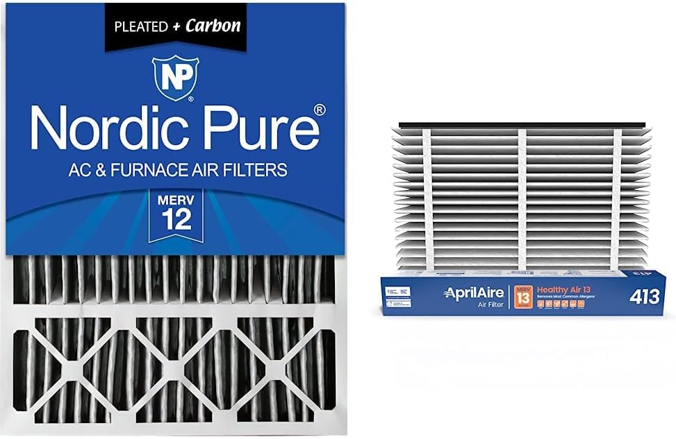 Nordic Pure 20x25x5 MERV 12 Pleated Plus Carbon Lennox X6673 Replacement AC Furnace