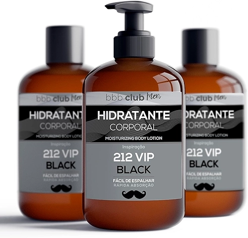2-1-2 HIDRATANTE CORPORAL - PERFUME IMPORTADO | 1 Un - 250ml - 212 VARIAÇÕES E VERSÕES - CREME CORPORAL MASCULINO OU FEMININO. (1Un-250ML, 21-VIP-BLACK)