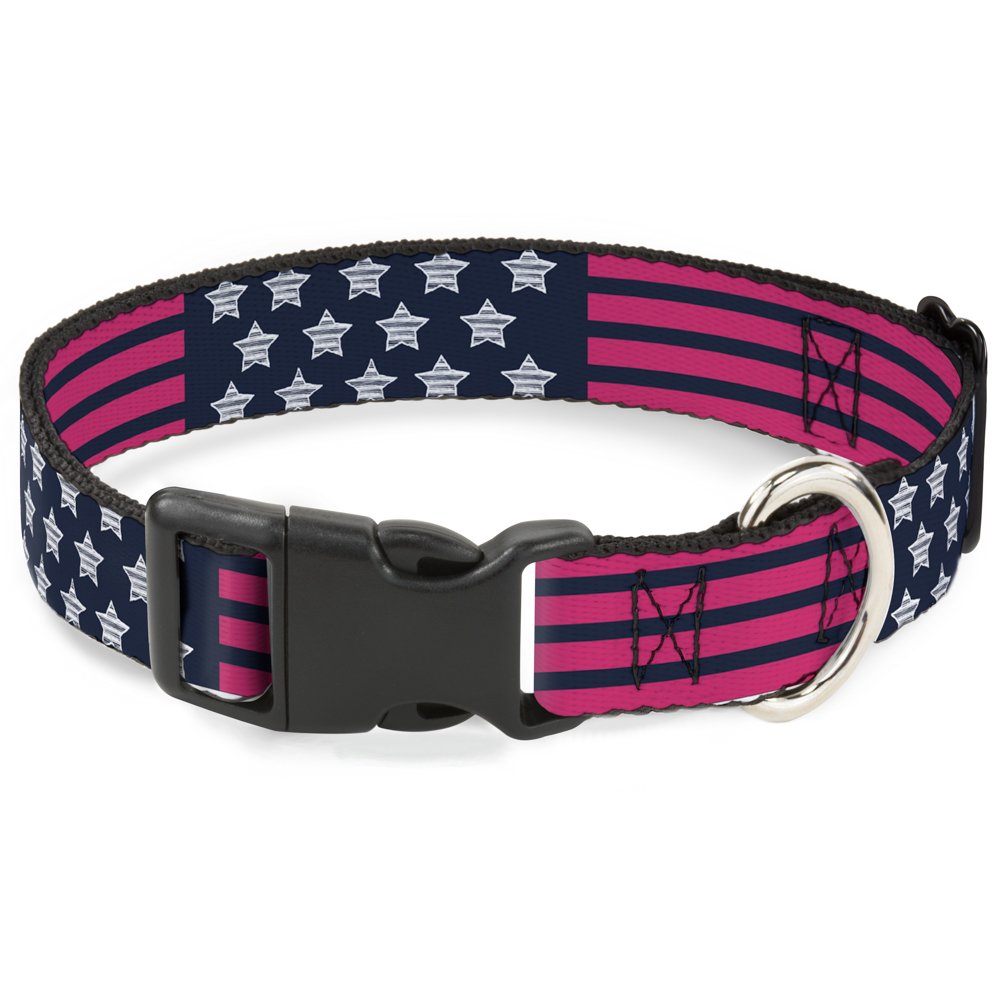 Collar para perro mediano que evita tirones con clip seguro estrellas y rayas Buckle Down