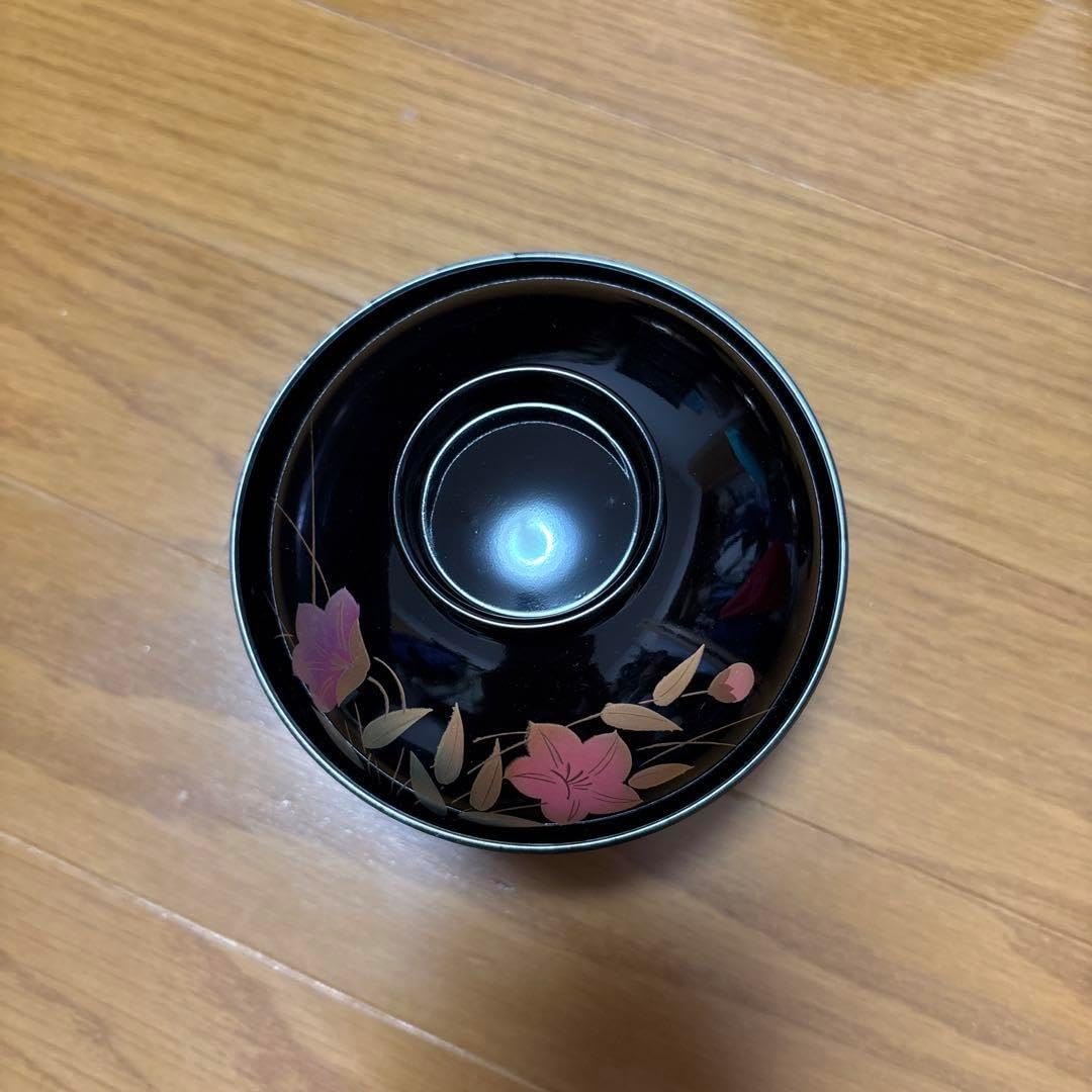 会津塗 乙造作 漆器 金彩 蒔絵 桜鈴紋 お吸物椀 5客 共箱 会津塗 漆器