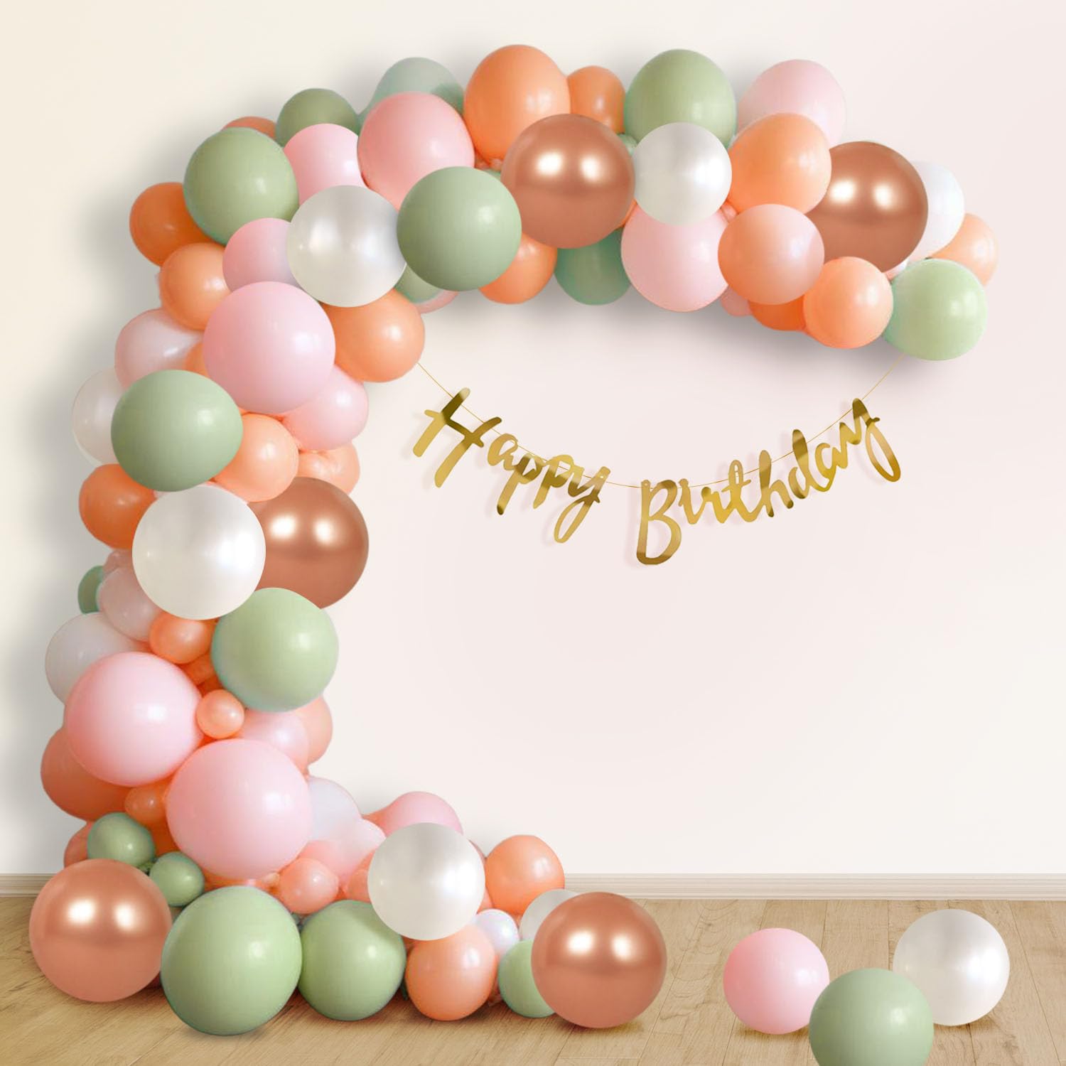 Party Propz Birthday Decoration Items - 68 Pcs Pastel Balloons for Birthday | Birthday Decoration Combo For Girls | Multicolor Balloons for Birthday,Happy Birthday Banner (Cardstock)