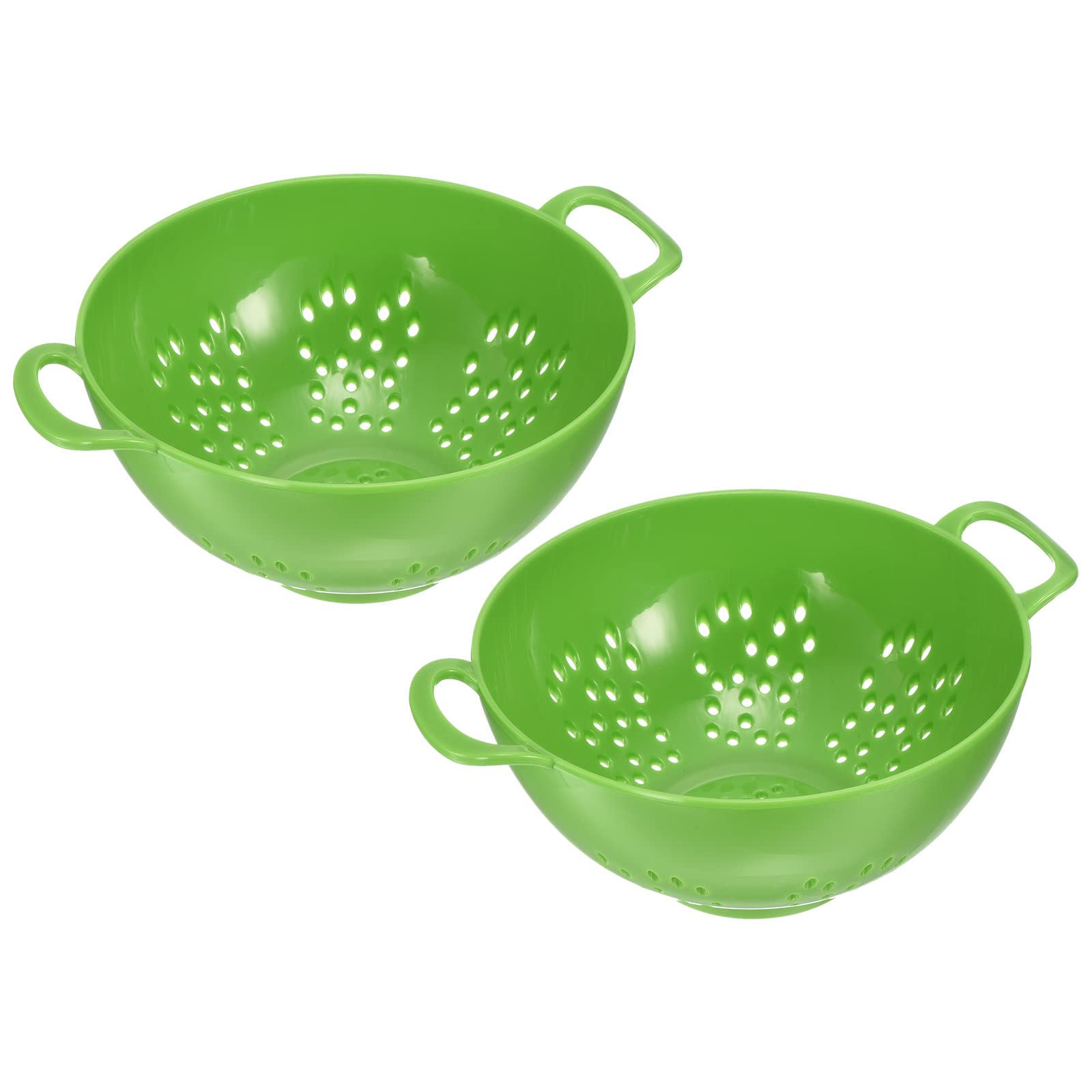 sourcing map Food Colander with Handle 2Pcs, Plastic Washing Vegetables Basket, Rice Wash Sieve Rice Washer Strainer Drain Basket for Vegetable Fruit-Green — image 1