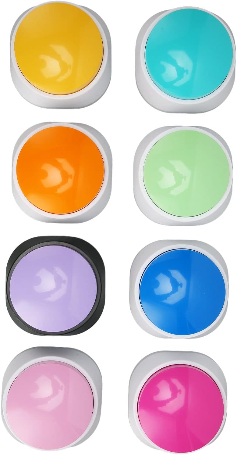 8PCS Dog Buttons, Voice Recording Buttons with 30 Second Playback for Pet Training Children Learning Party Games Funny Gift