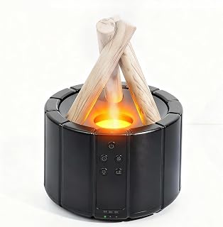 Flame Essential Oil Diffuser, 250ml Ultrasonic Aromatherapy Humidifier with Cool Mist, Remote Control, 7-Color LED Light, Timer & Auto-Off for Bedroom & Home (Black)