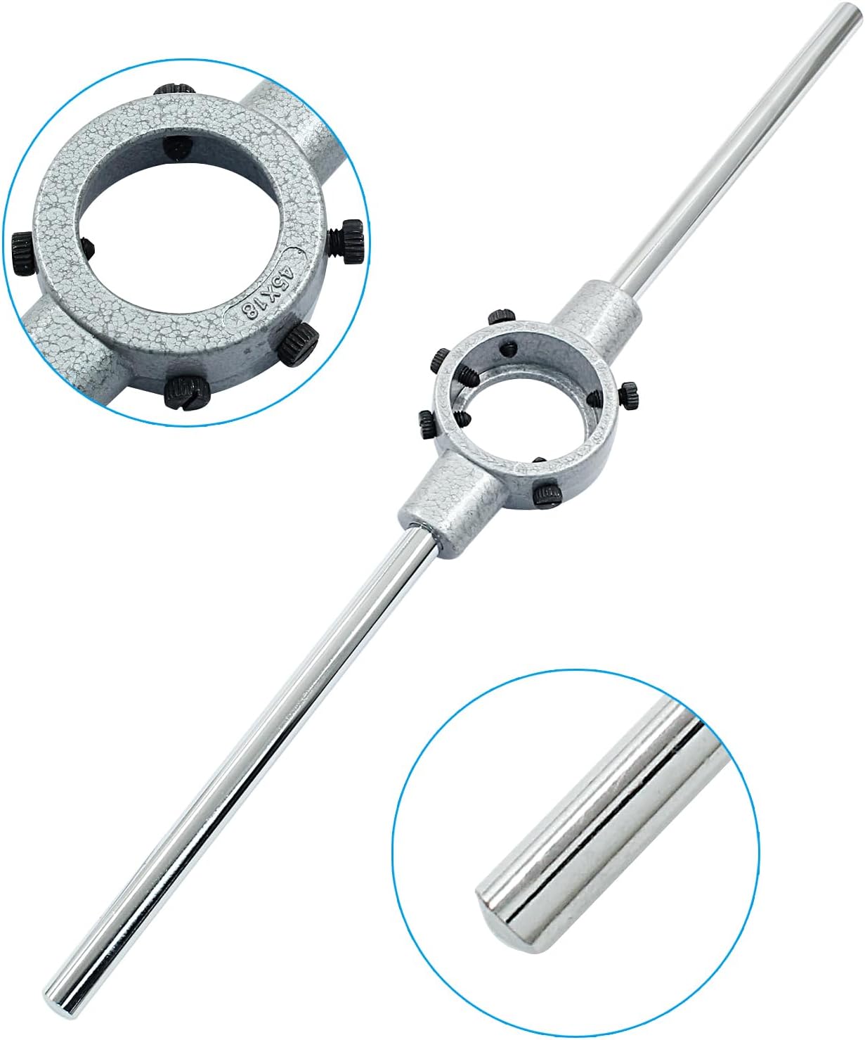 Bivethoi Round Die Stock Handle Wrench, M16-M20, 45mm/1-3/4 Inch OD | Metric Round Die Holder