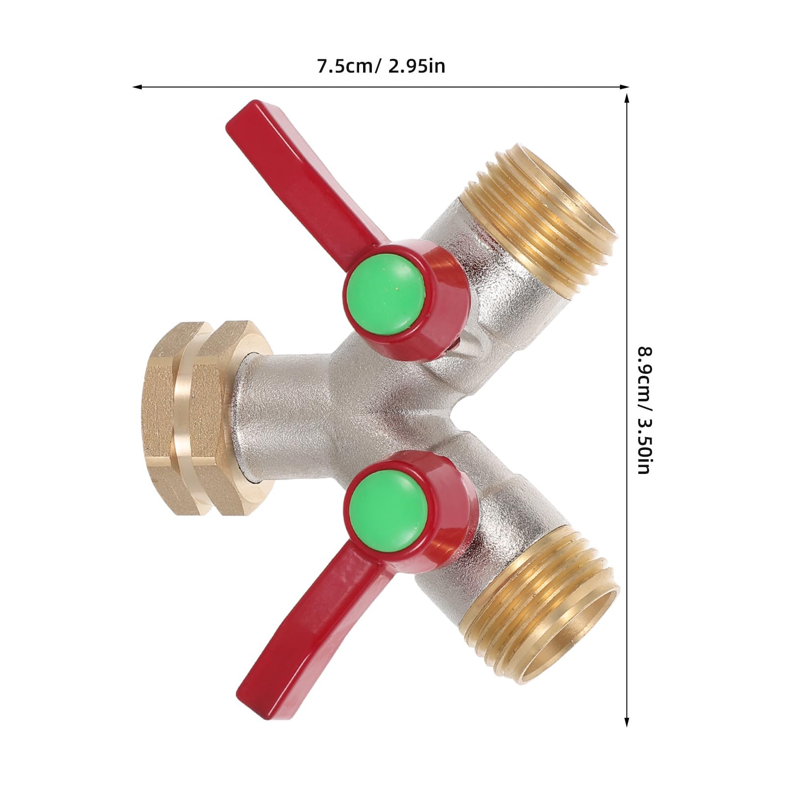 Kisangel 1 Set di sdoppiatore per Tubo Flessibile a 2 Vie - Connettore per Tubo da Giardino a Forma di Y con Doppia valvola di intercettazione per Rubinetto dell'Acqua, Adattatore Resistente