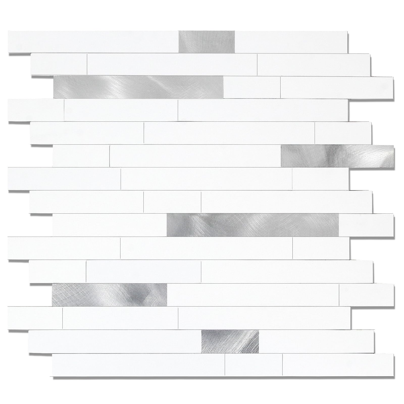 Peel And Stick Stone Metal Backsplash Tiles | 10 Sheets, 12"x12", Beige Stone | DIY Kitchen, Bathroom, Fireplace No Grout Needed