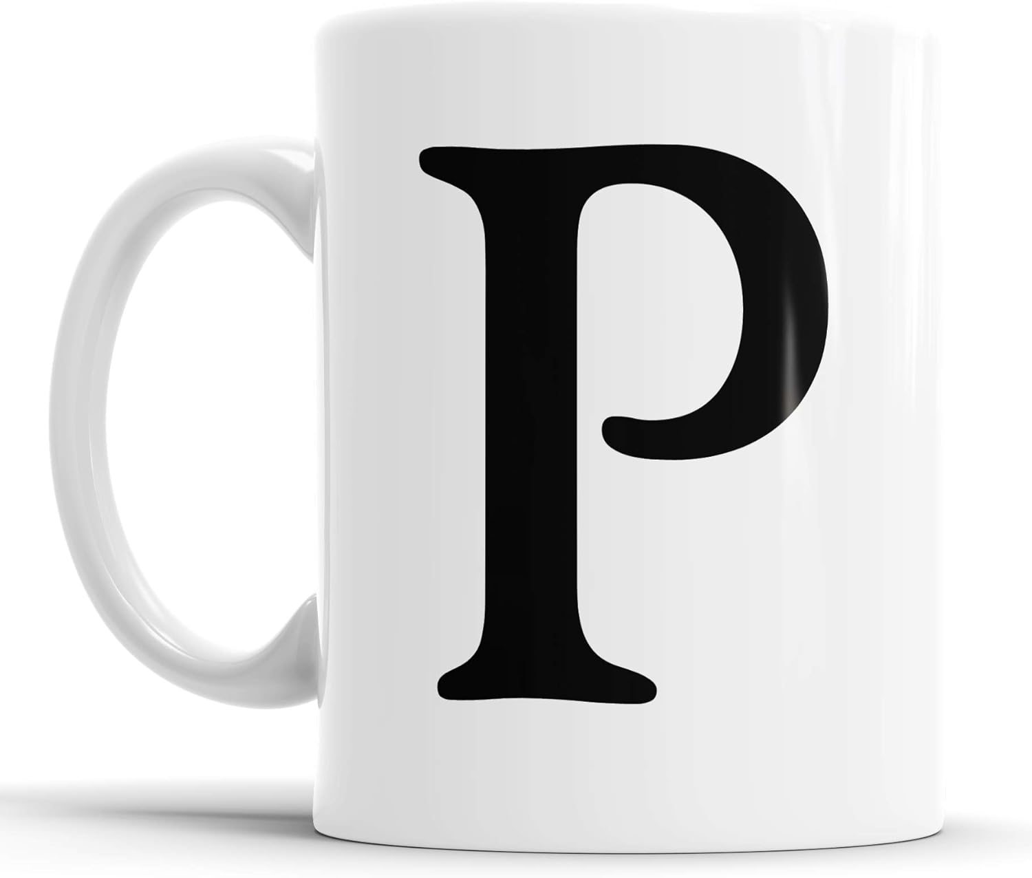Faithful Prints Alphabet Mug Letter Mugs Initial Coffee Cup Birthday Fathers Day Gift (Letter P