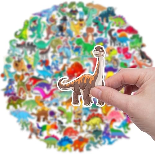 Miniatura 5 de Calcomanías de dinosaurio, 100 unidades, calcomanías de vinilo impermeables para botella de agua, calcomanías de dinosaurio para niños, calcomanías