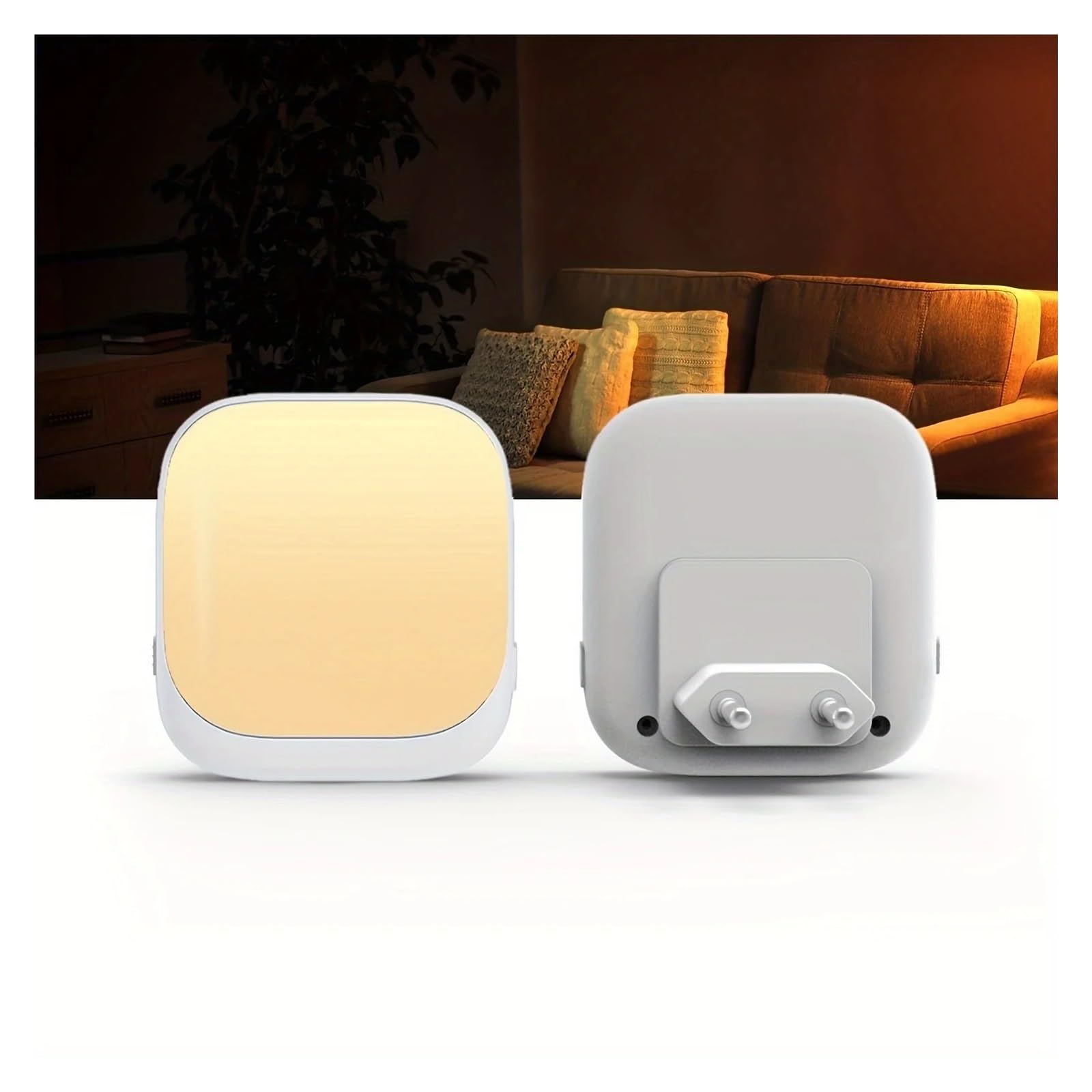 Lampka nocna LED 3 Regulacja jasności za pomocą czujnika ruchu od zmierzchu do świtu Możliwość przyciemniania wtyczki Lampka nocna do sypialni, łazienki, kuchni(2pcs EU Plug)
