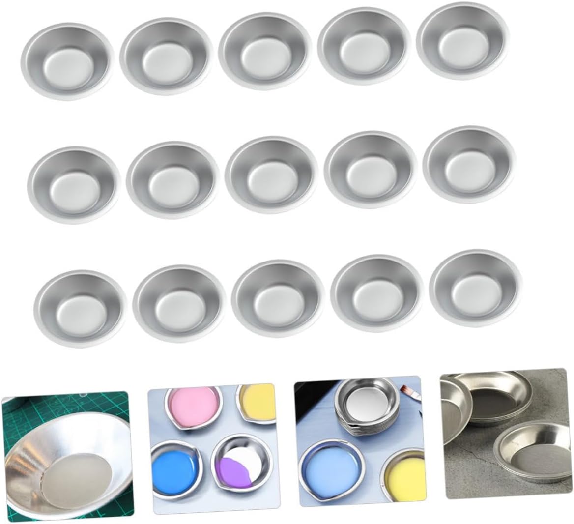 jojofuny Stainless Steel Paint Mixing Palette for Model Painting 15PCS Art Tray Set Corrosion-Resistant Surface for Students and Art Enthusiasts for School Projects