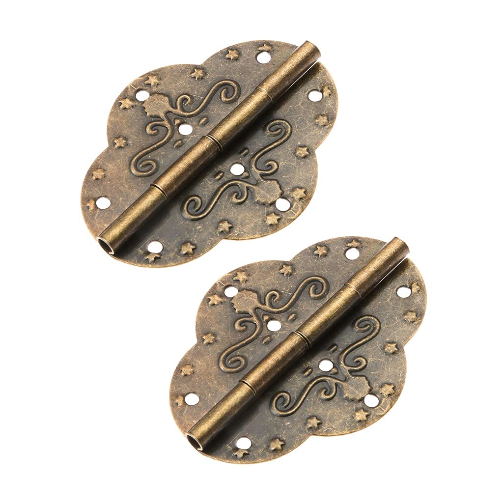 Zawiasy drzwiowe, 2 szt., 69 x 53 mm, antyczny brąz zawiasy do szafek na biżuterię, drewniane pudełko, drzwi, szuflady, dekoracyjne, vintage, żelazny zawias, okucia meblowe