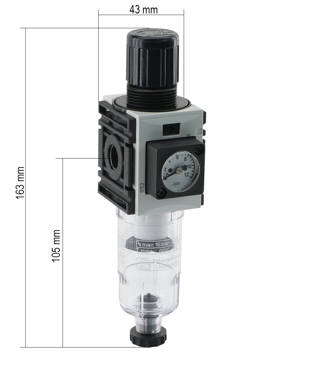 Filtro regolatore Futura costruzione della serie 0, 1000 L/min abscheider Riduttore di pressione dell' acqua del filtro regolatore di pressione