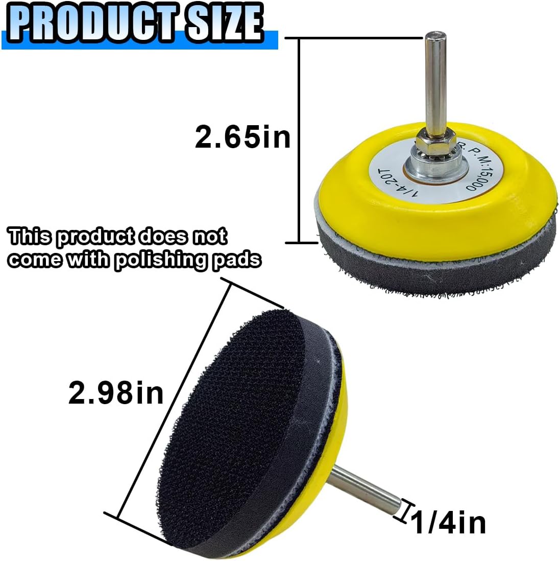 2PCS 3" Hook and Loop Sanding Pad Polishing Tool Kit - Includes Soft Foam Layer Buffering Pad & 1/4" Shank Adapter Drill Attachment, Sanding Disc Replacement Accessory for Die Grinder Rotary Tool