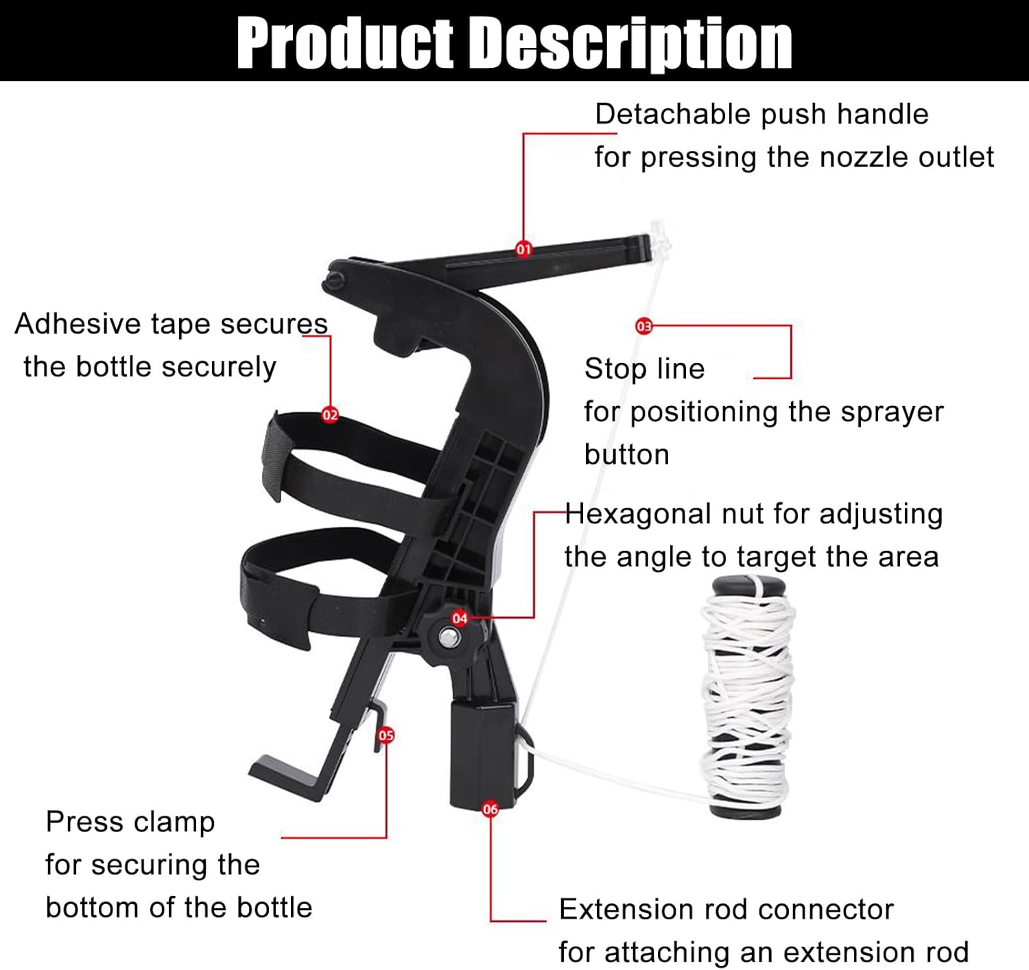 Spray Can Adapter - Long Range Adjustable Adapter Sprayer Accessories - Wasp Spray Extension Pole,for Painting Tree Gutter Garden Yard Park Courtyard Farm Outside Bee Nest Hive Defense Carpenter Leaf