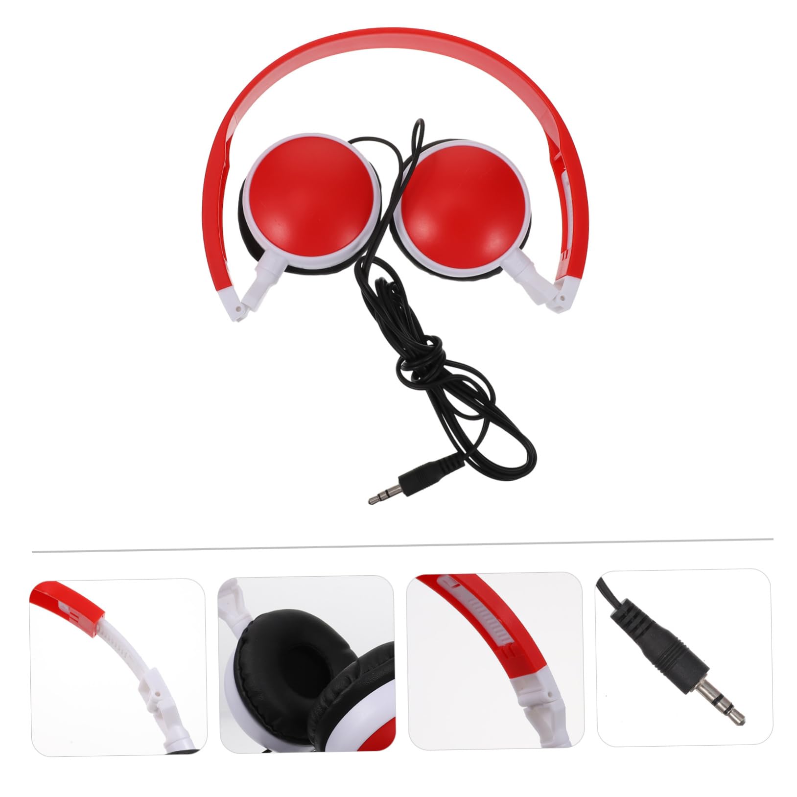 Uonlytech 4piezas Auriculares Plegables para Niño Niña Diadema y Cómoda para Escuela y Viajes Auriculares Cancelación De Ruido Usos Casa y Movimiento Color Vino