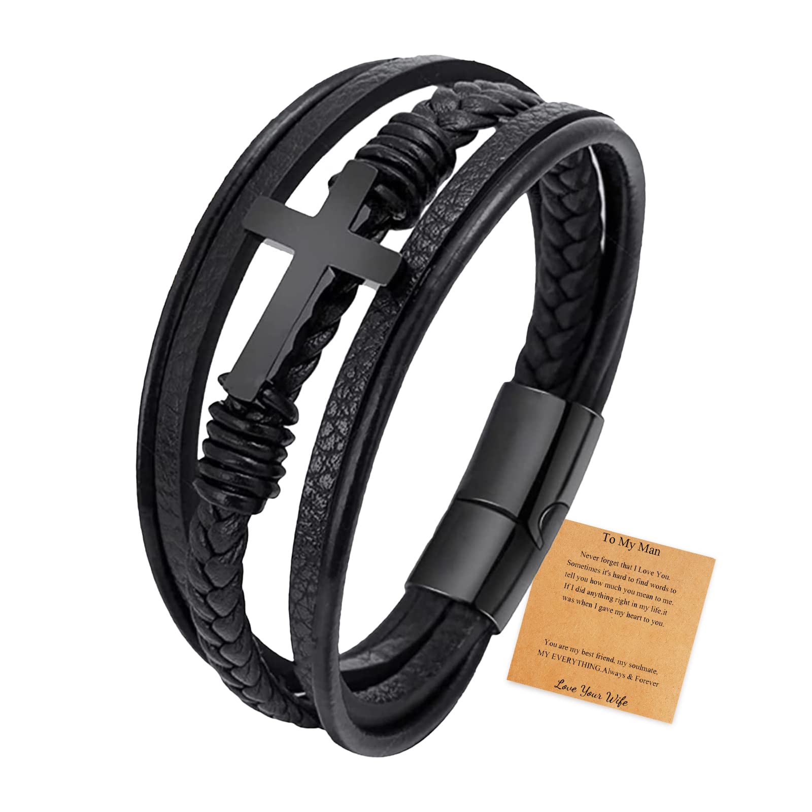 choice of allchoice of all To My Son/Grandson/Brother/Dad/Men Bracelet, Gifts for Teens Boys Men Inspirational Bracelet for Birthday Graduation Back to School Valentines Day Gifts for Teen Boys