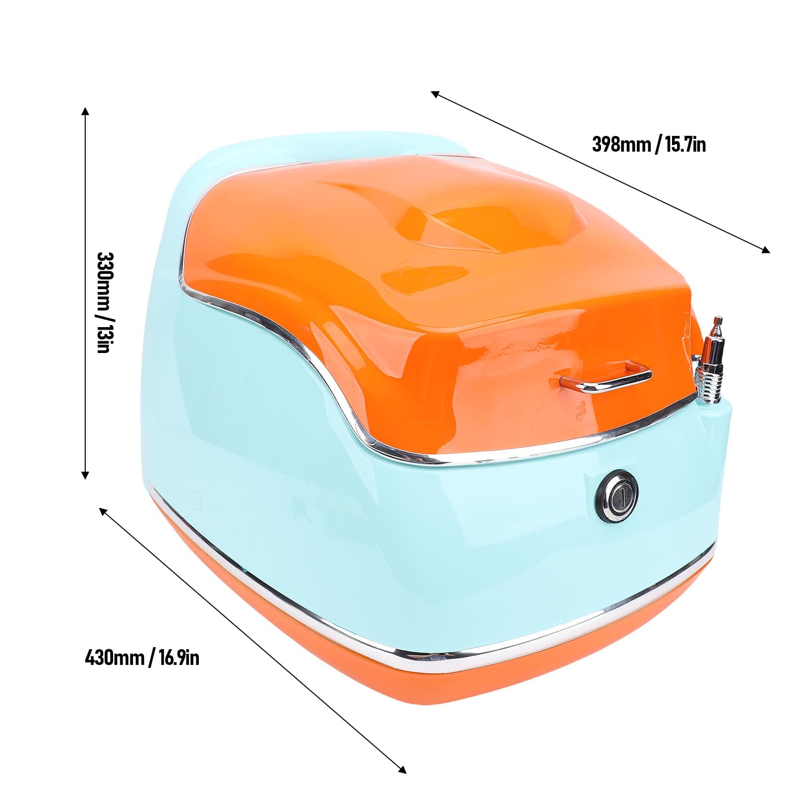 Karlak Moto Coffre de Rangement Spacieux 38L Rétro Étanche Top Case pour