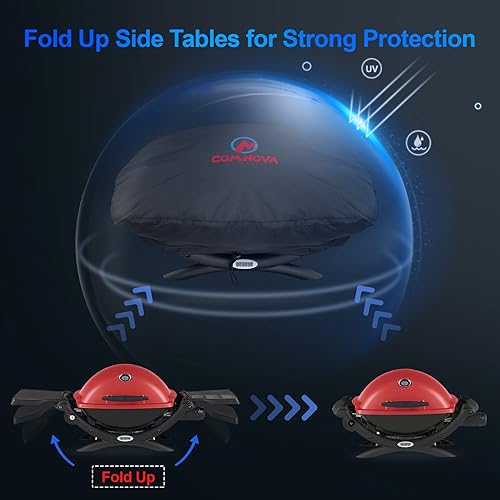 Miniatura 2 de Comnova - Cubierta para parrilla Weber Q Series 7110 para Weber Q1000 y Q100 Series Gas Grill resistente e impermeable, cubierta de barbacoa de 26.5