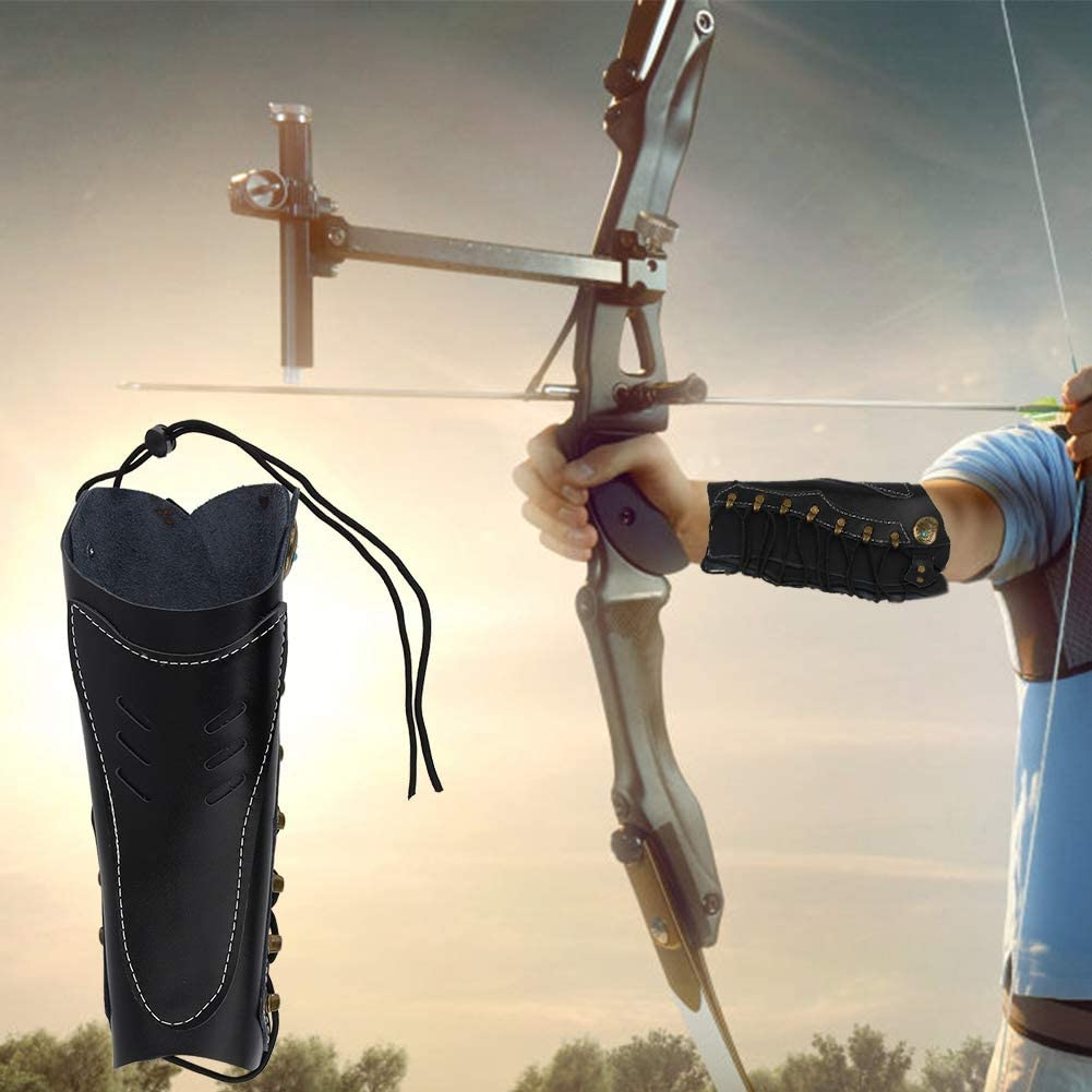 Bracciale Protezione Per Tiro Con Arco - Nylon Regolabile, Per Avambraccio, Nero - Foto 7