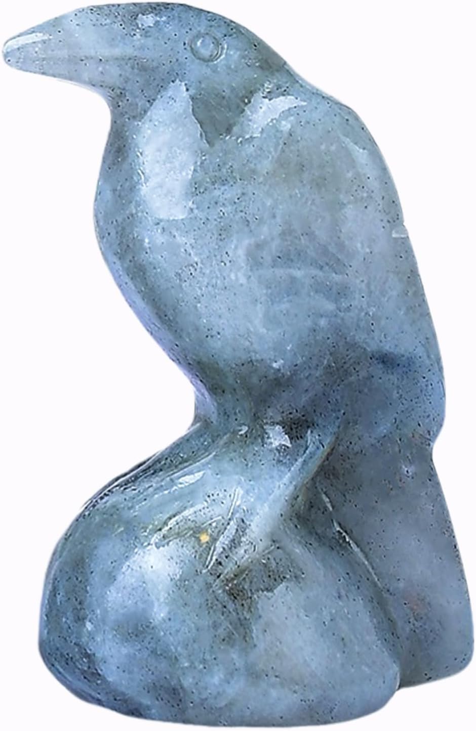 Natural Obsidian Crystal Raven Statue 2" Healing Crystal Handmade Sculpture Lucky Guardian Pocket Statues Reiki Meditation Office Home Decoration Gift