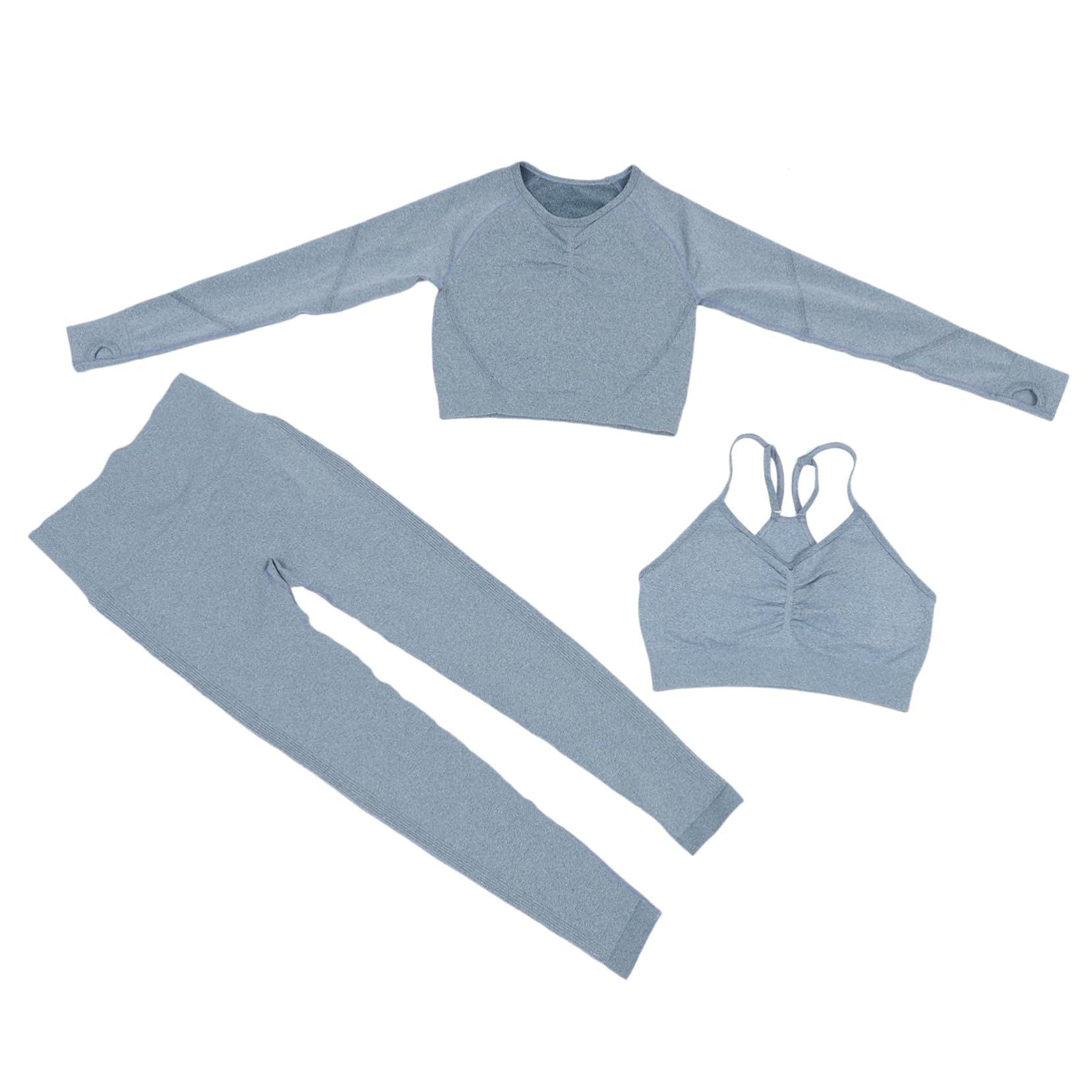 BESPORTBLE Yoga sans Coutures pour Femme Legging Haute Shirt à Manches Longues Tenue De Sport