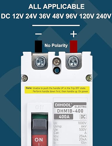 Miniatura 3 de DIHOOL Interruptor de desconexión de batería resistente, disyuntor de CC de 400 amperios para motor de arrastre de barco marino