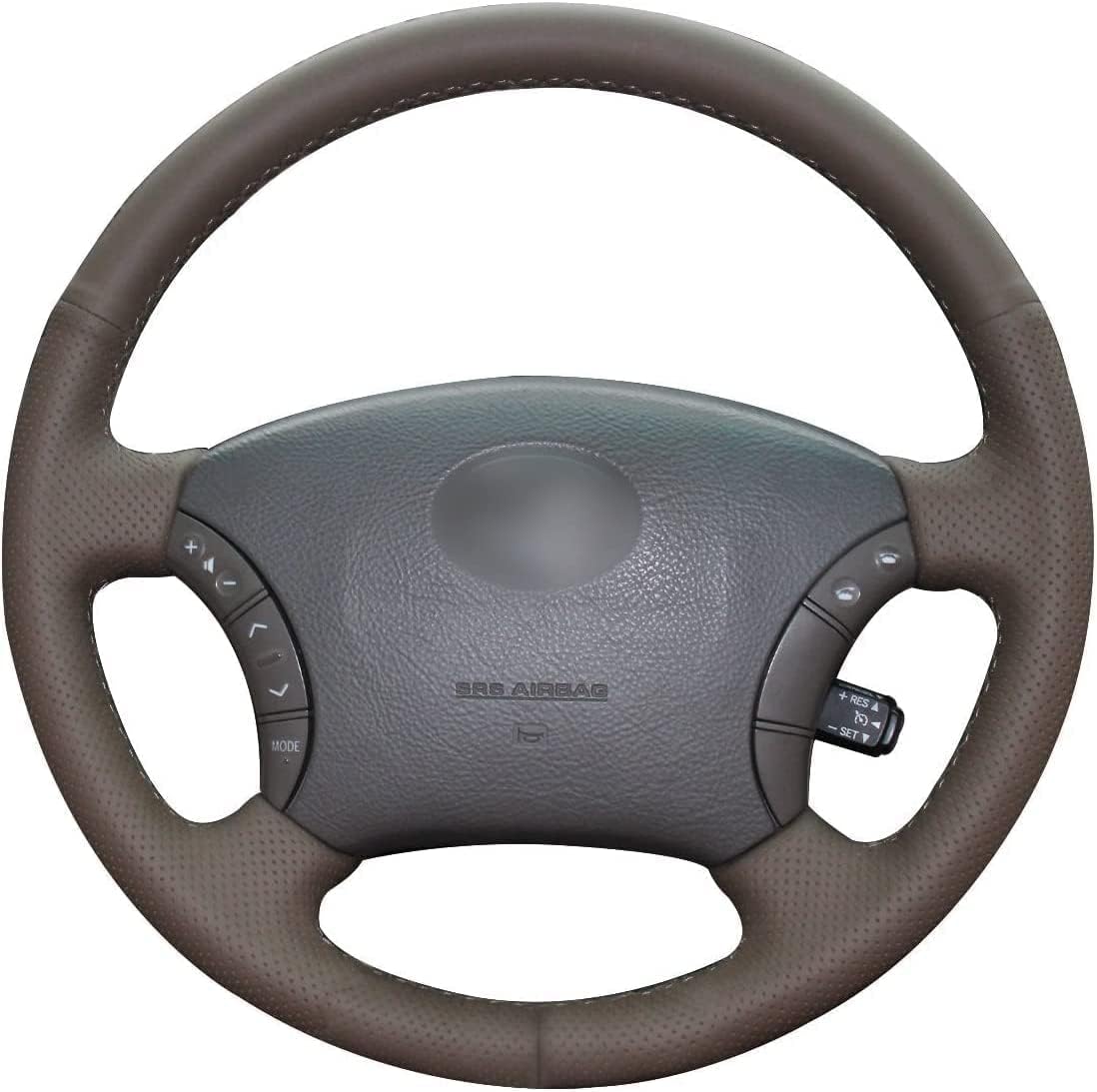 Custom Fit Hand Stiched OEM Real Leather Suede Carbon Fiber Car Steering Wheel Cover for Toyota Land Cruiser 2003 2004 2005 2006 2007 Interior Parts Accessories